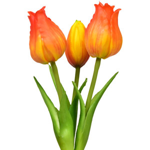 K&uuml;nstliche Tulpen 3 St&uuml;ck 22cm Orange / Gelb