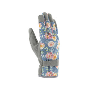 Handschuh Emmy Grau mit Blumen